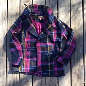 Beautiful Multi-Colored Plaid Peacoat